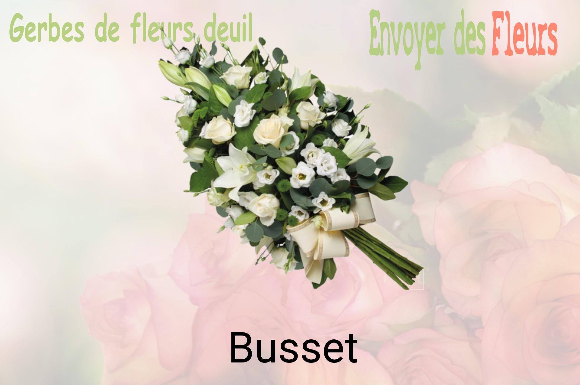 Gerbe de fleurs de deuil livrée à Busset